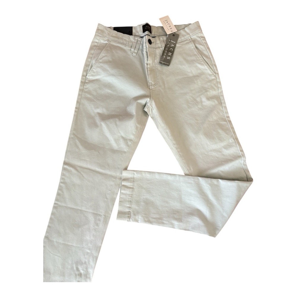 NWT JACHS Pants Slim Fit Stretch Mid Rise‎ Tapered Mens 32 X  31.5" Lt Blue Flat